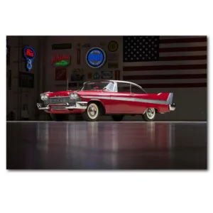 1958 Plymouth Fury Sport Coupe Retro Luxury vehicle Wall Art Posters Canvas Prints Art Paintings For Living Room Decor