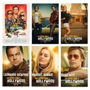 2019 New Movie Silk Poster Once Upon a Time in Hollywood Retro Art Prints Vintage Wall Decor Pictures Quentin Tarantino Posters