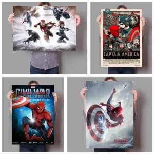 2019 Superhero Movie Captain America Iron Man Poster Living Room Decoration Home Decor Room Decoration canvas painting K466