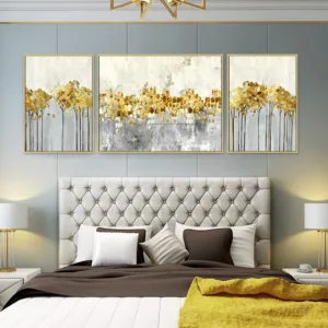 3 pieces Canvas painting modern abstract acrylic painting gold art quadros caudros decoracion Wall art Pictures for living room