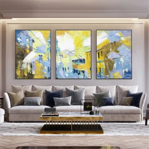3 pieces gold line abstract painting on canvas wall art pictures for living room home wall decor original thick texture quadro