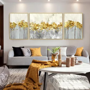 3pieces gold art abstract Painting Acrylic Canvas painting quadro caudro decoracion Wall Art Pictures for living room Home decor