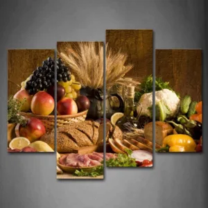 4 Panels  Canvas Painting Wall Pictures For Living Room Modular Paintings  Decoracion Oil Paintings Fruit Picture