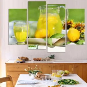 4 panel Paintings and Frames for Kitchen In Fruit Lemon Modern Modular Picture on the wall Interior art Decoration Canvas Prints