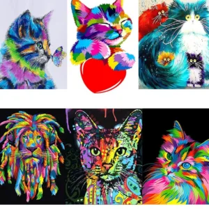 Cute Animal Cat DIY Painting By Number For Adult Kids Paintings on The wall Pictures For Living Room Acrylic Paint