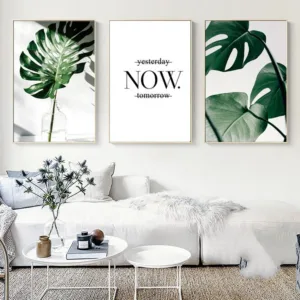 Nordic Canvas Painting Modern Prints Plant Leaf Art Posters Prints Green Art Wall Pictures Living Room Unframed Poster