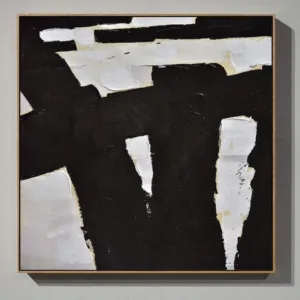 Abstract Art Black and White Minimalist Painting Original Minimal Art Textured Painting on Canvas Contemporary Large Paintings