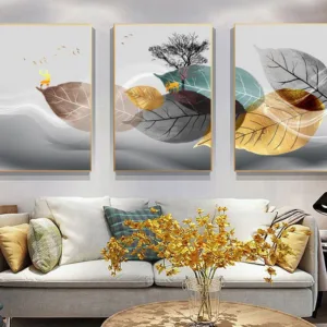 Abstract Black and White Plant Poster Canvas Print Leaves Wall A