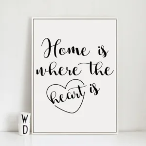 Abstract English Phrase Poster Home Is Where The Heart Is Canvas Painting Wall Art Pictures for Living Room House Decoration