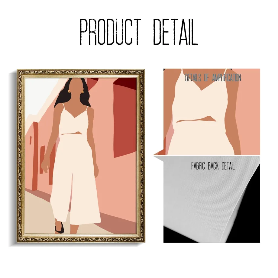 Abstract Fashion Vintage Girl Minimalist Wall Art Canvas Painting Nordic Posters And Prints Wall Pictures For Living Room Decor - Image 4