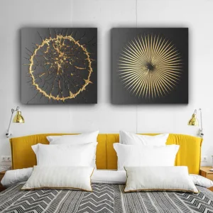 Abstract Geometry Wall Art Nordic Black Gold Paintings Modern Living Room Kitchen Canvas Pictures Decor Posters and Prints
