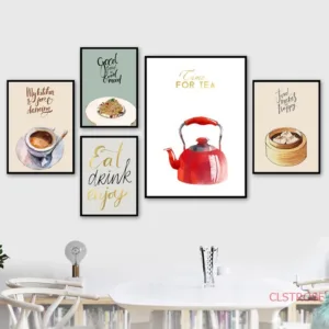 Abstract Home Decoration Posters Chinese Restaurant Dumplings Foods Hd Print Canvas Painting Wall Art Picture for Kitchen Room