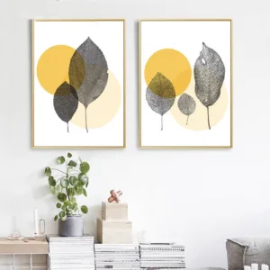 Abstract Leaves Poster Minimalist Canvas Painting Wall Art Pictures for Living Room Gallery Nordic Modern Home Decor