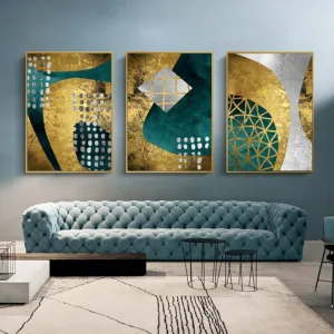 Abstract Luxury Black Gold Painting Nordic Scandinavian Poster P