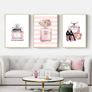 Abstract Painting Poster Perfume Art Print Canvas Painting Parfum Pink Picture Fashion Canvas Art Posters And Prints Living Room