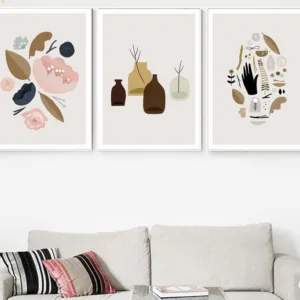 Abstract Painting Vintage Flower Leaves Wall Art Print Canvas Painting Nordic Posters And Prints Wall Pictures For Living Room