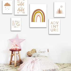 Abstract Rainbow Nursery Quotes Children Poster Canvas Art Print Minimalist Wall Picture Painting Nordic Kid Baby Room Decor