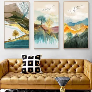 Abstract Scandinavian Posters Prints Modern wall Painting Nordic Wall Pictures for Living Room Landscape Canvas Art Big Wall Art