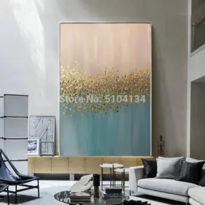 Abstract gold green Canvas Art Modern Painting oil painting For Living Room Aisle Fashion Artistic Wall Decor