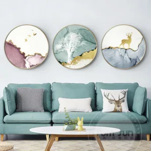 Abstract watercolor circle Canvas Painting Poster Print animal Wall Art Pictures For Living Room Bedroom Aisle cafe Unique Decor