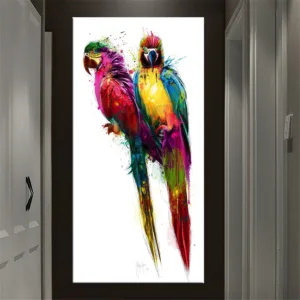 Animal Abstract Canvas Art Wall Painting Color Parrot Modern Graffiti Art Posters And Prints For Living Room Cuadros Decoration