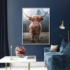 Animal Print Nordic Poster Canvas Painting Brown Highland Cow Wall Art For Living Room Decoration Home Decor
