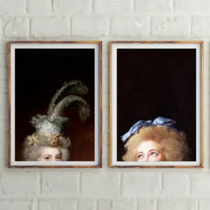 Antique Oil Painting Woman Portrait Canvas Art Print , Vintage Altered Portrait Canvas Painting Wall Picture Home Room Art Decor