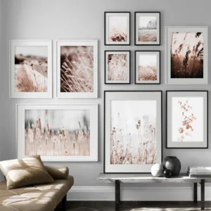 Autumn Reed Grass Leaves Wall Art Pictures Posters And Prints Canvas Poster Living Room Decore Nordic Decoration Home Painting