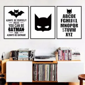 Batman Decorative Wall Art Canvas Painting Inspirational Phrases Print Painting Poster Family Bedroom Living Room Wall Pictures