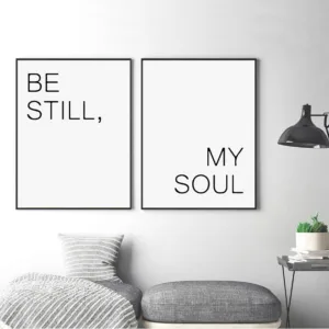 Be Still My Soul Motivational Quote Minimalism Art Canvas Poster Painting Wall Picture Print Modern Home Decoration Room Decor