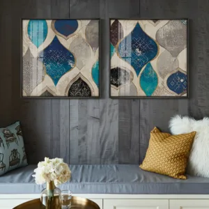 Bedroom Abstract Decorative Canvas Painting Retro Poster and Print Living Room Wall Art Paintings Blue Pictures Home Unframed