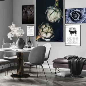 Beef Cuts Wine Guide Poster Artichokes Food Drink Kitchen Wall Art Print Canvas Painting Modern Picture Dining Room Decoration