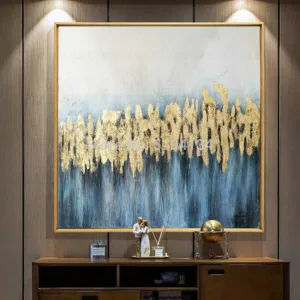Best Selling Pure Hand-painted Thick Textured Abstract Oil Painting on Canvas Pop Fine Art Abstract with Gold Foil Oil Painting