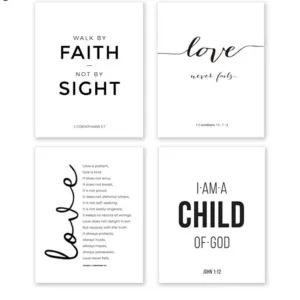 Bible Verse Poster and Prints Love Is Patient Love Is Kind Wall art Print Christian Quotes Canvas Painting Posters on the Wall