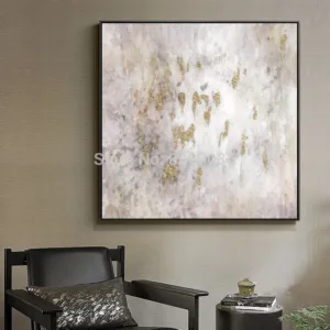 Big size Handmade thick knife abstract oil painting Gold Gray White gorgeous abstract Painting home Decor Oil Painting on Canvas