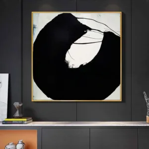 Black And White Abstract Painting Canvas Art Large Wall Art Blac