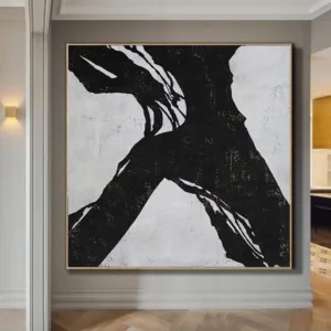 Black And White Abstract Painting Canvas Painting Minimalist Painting Modern Art Large Wall Art Rich Textures Modern Home Decor