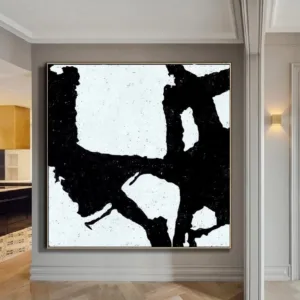 Black And White Abstract Painting Minimalist Art Modern Wall Art Decor Original Textured Painting On Canvas Painted