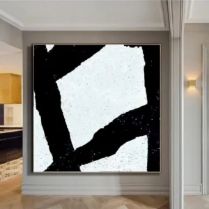 Black And White Abstract Painting Minimalist Art Modern Wall Art