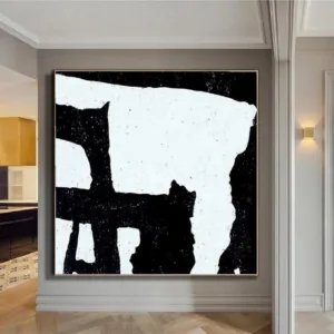 Black And White Abstract Painting Minimalist Art Modern Wall Art Wall Decor Original Textured Painting On Canvas Hand Painted