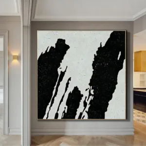 Black And White Abstract Painting Minimalist Art Original Canvas Art On Canvas Modern Home Decor Abstract Wall Art Hand Painted