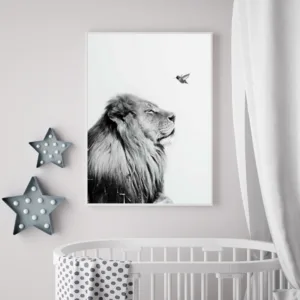 Black And White Lion Posters And Prints Wall Art Canvas Painting Wild Animal Lion Wall Pictures Nursery Art Decoration