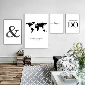 Black And White Posters And Prints Minimalist Canvas Painting Ab