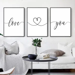 Black And White Sweet Phrase Love You Custom Date Canvas Painting Poster Print Living Room Bedroom Wall Art Picture Home Decor