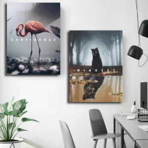 Black Cat Mindset Motivational Quote Confidence Poster Painting On Canvas Bedroom Wall Art Decoration Pictures Home Decor