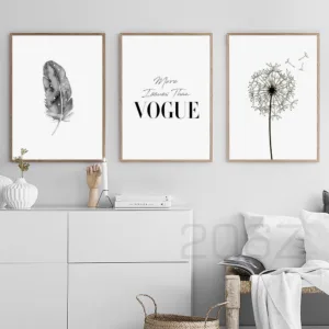 Black White Nordic Poster Dandelion Feather Vogue Posters And Prints Wall Art Canvas Painting Wall Picture For Living Room Decor