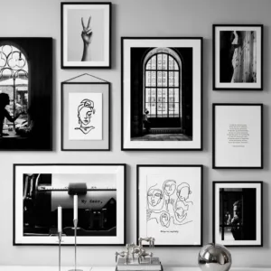 Black White Vintage Poster Abstract Line Nordic Posters And Prints Wall Art Canvas Painting Wall Pictures For Living Room Decor