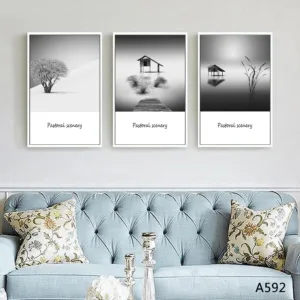 Black and white style frameless decorative painting Nordic style oil painting poster wall art printing home decoration