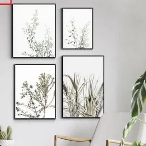 Botanical Print Modern Minimalist Poster Green Plant Leaves Nordic Wall Art Prints Canvas Painting Wall Picture for Living Room