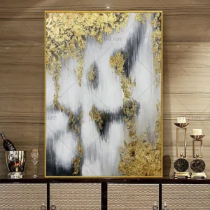 Bright luxury gold foil decorative oil painting handpainted abstract oil painting modern living room Bedroom Home Decor